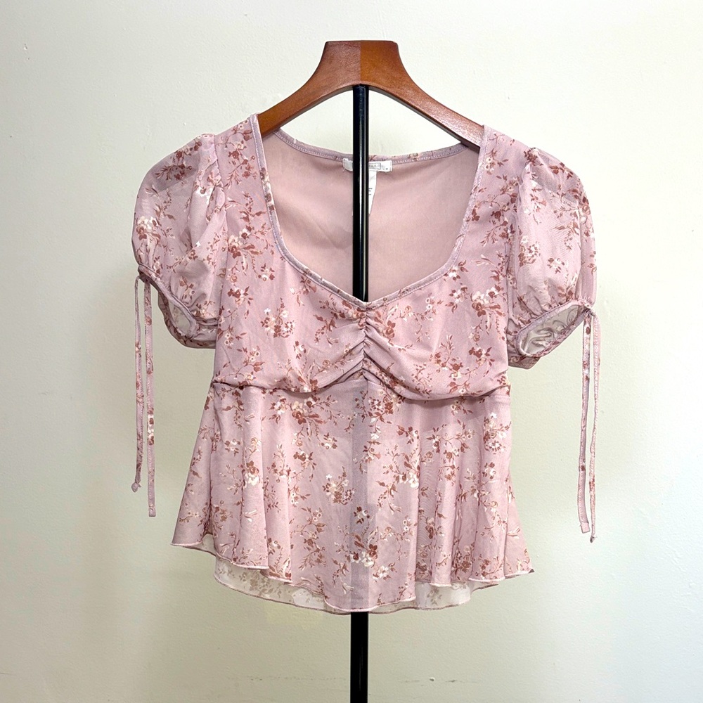 Floral puff sleeve Blouse